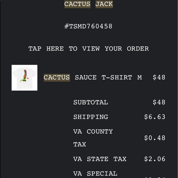 TRAVIS SCOTT X MCDONALDS COLLAB cactus sauce tee - Picture 2 of 3